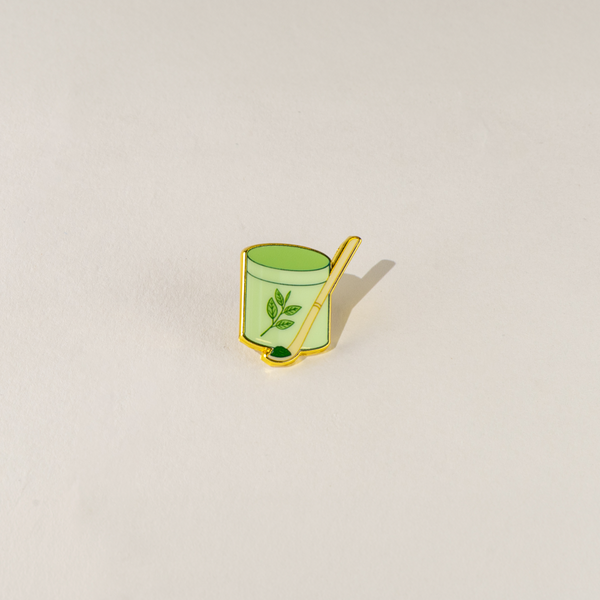 Matcha Tin and Scoop Enamel Pin