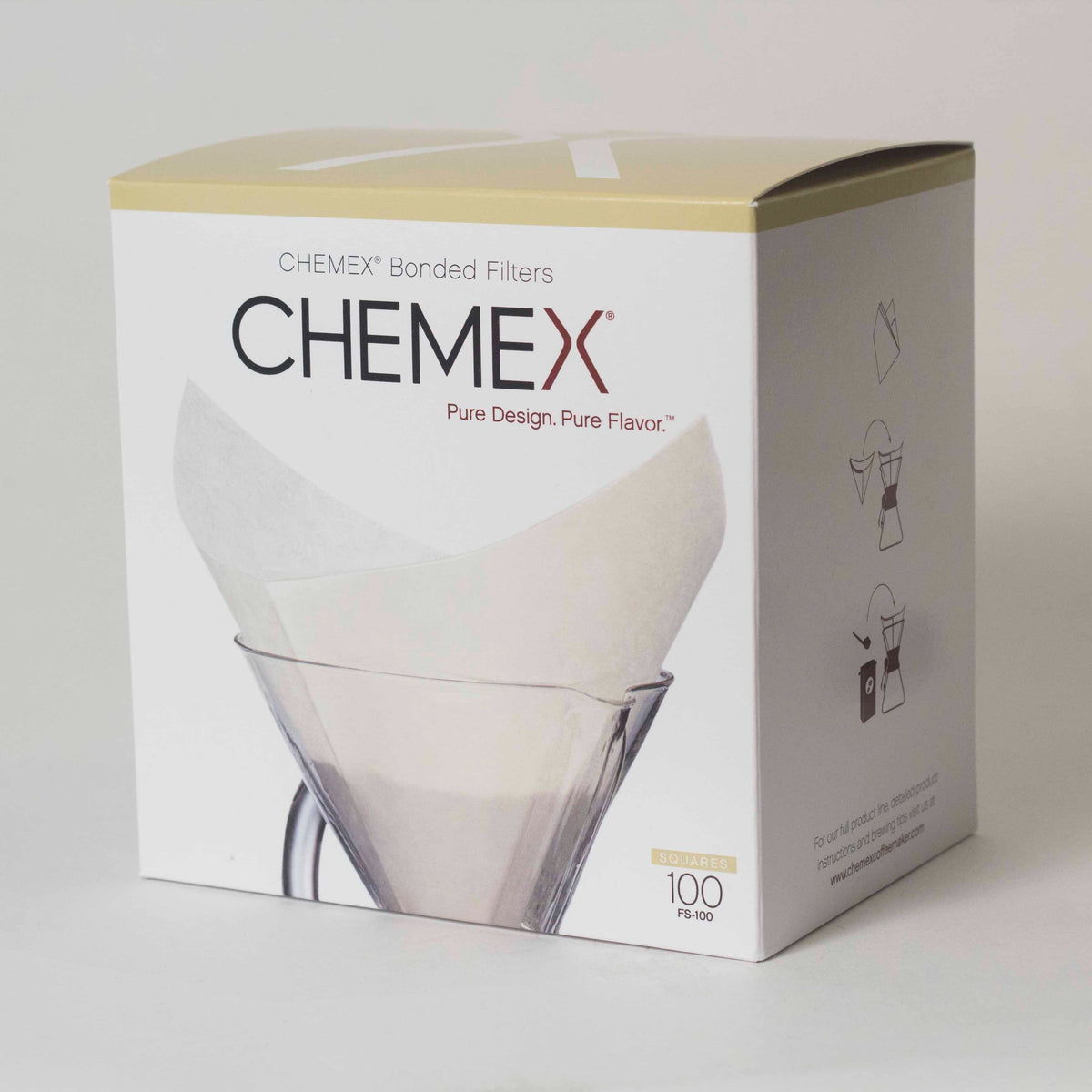 Chemex PreFolded Square Filters (100 Filters) The Roasters Pack