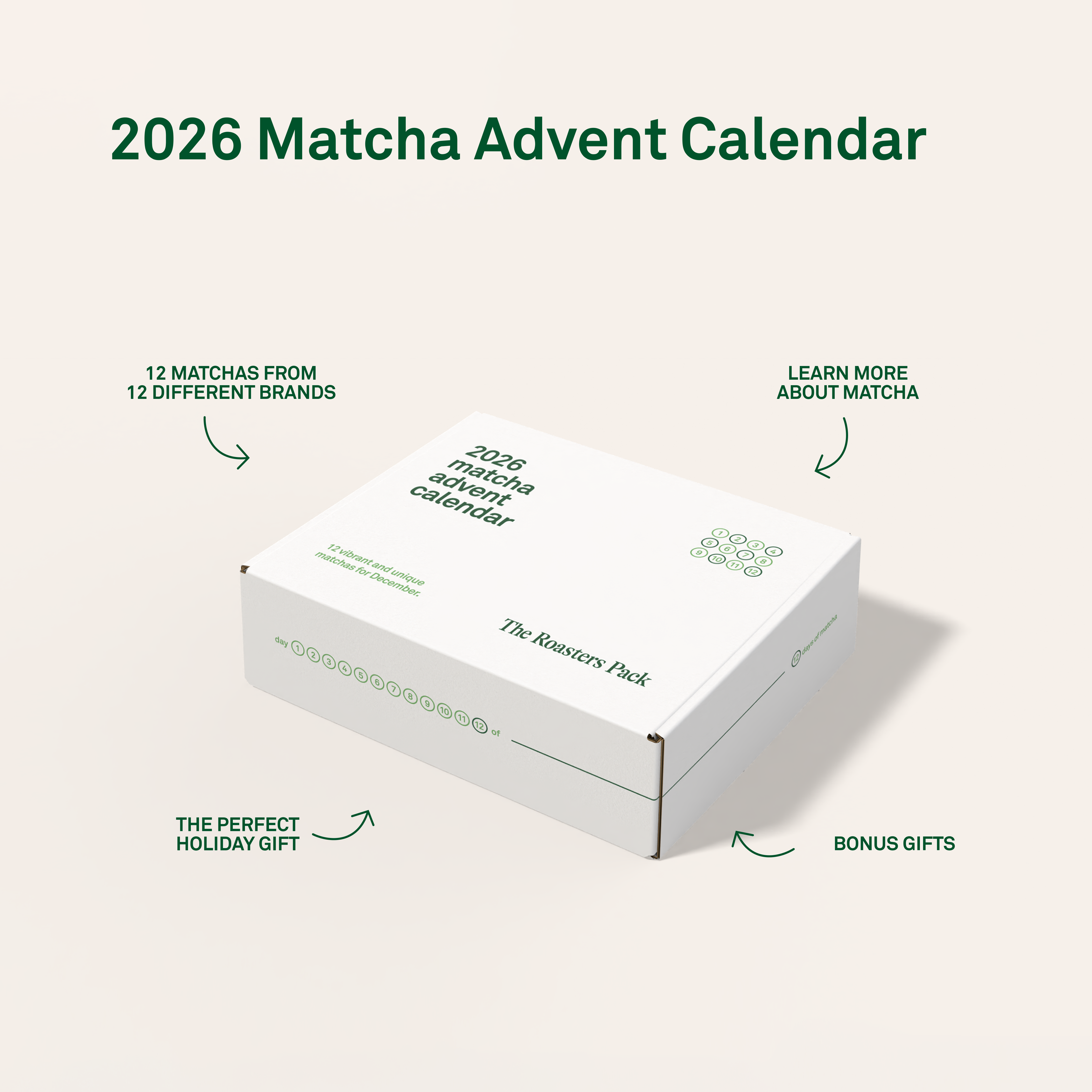 The Roasters Pack 2026 Matcha Advent Calendar by The Roasters Pack