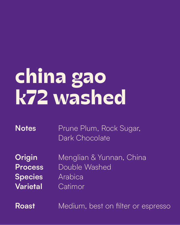 CHINA - Gao Estate K72 Double Washed – Coffee Wallas